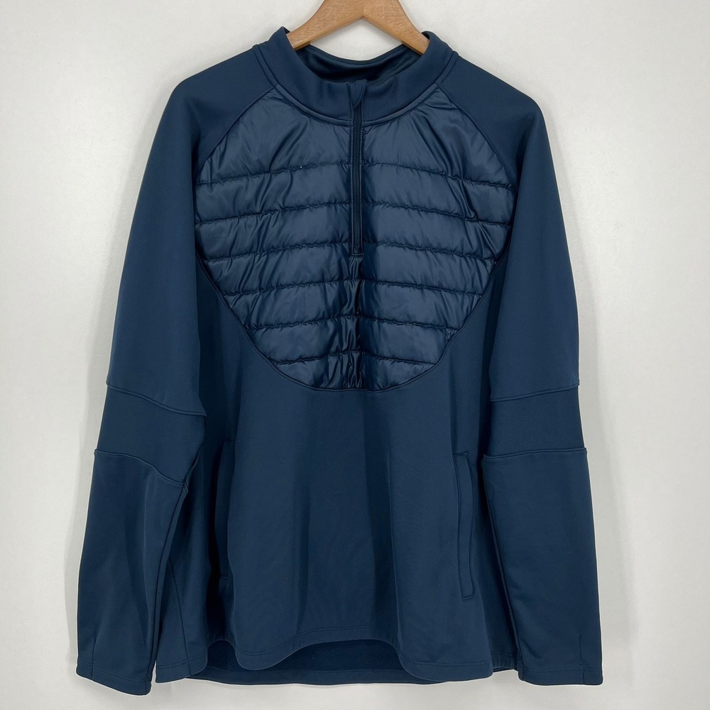 Nike Therma-FIT Mens XXL Hybrid Quilted Quarter Zip Pullover Navy DC9168-454